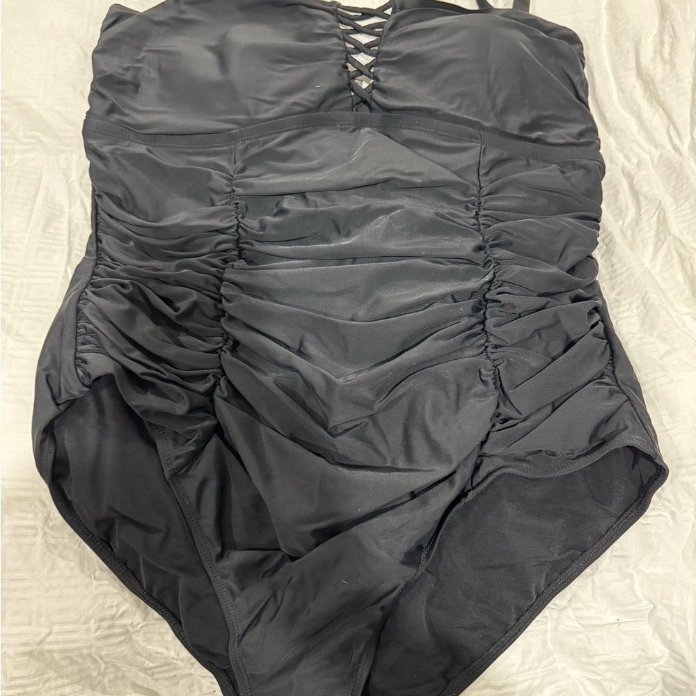 Stylish Black One Piece Swimsuit